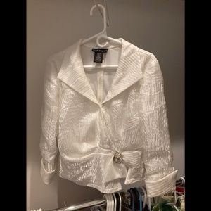 Cachet white silk dressy blouse